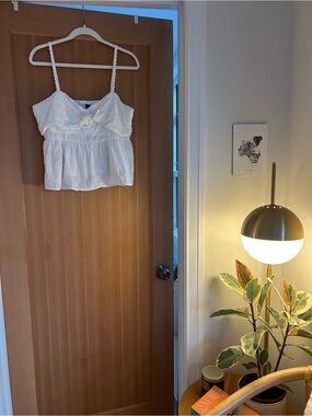 Old Navy Fit & Flare Seersucker Peplum Top